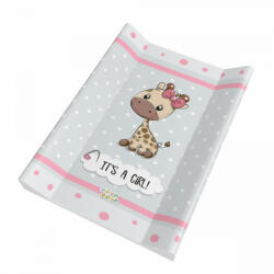 Babastar puha 2 ékes pelenkázó lap 50*70 cm - it's a girl ! zsiráf szürke - babastar