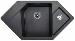 Metalac Diamond Metalac Xgranit Gránit Sarok Mosogatótálca - Design, Szemcsés Fekete (190590)