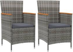 vidaXL 2 db polyrattan kerti étkezőszék (316149)