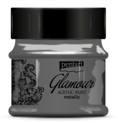 Pentart Glamour metál ezüstfekete 50 ml (29395)