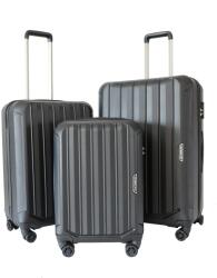 Kring Ground AQUA Bőröndkészlet, 3 db, ABS, S + M + L méret, Sötétszürke