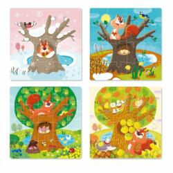 dodo Puzzle 4 in 1 Anotimpurile Dodo, 72 piese, 3 ani+ (DO300125) Puzzle