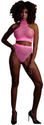 Ouch! Glow in the Dark Turtle Neck and High Waist Slip Neon Pink S/M/L