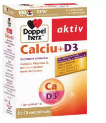 Doppelherz - Calciu + D3 30 + 10 comprimate Doppelherz - vitaplus