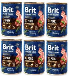 Brit Brit Premium By Nature sertéshús légcsővel 6x400g