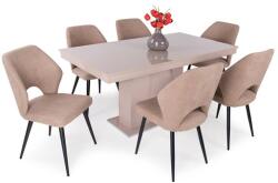  Magasfényű Flóra asztal Aspen székkel - 6 személyes étkezőgarnitúra