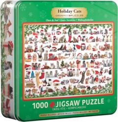 EUROGRAPHICS 1000 db-os puzzle fém dobozban - Holiday Cats (8051-0940)