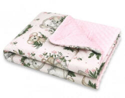 Baby Shop Minky-vászon takaró 75*100 cm - Baba állatok rózsaszín - babyshopkaposvar