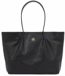 Tommy Hilfiger Táska Tommy Hilfiger Crest Leather Tote AW0AW15230 Fekete 00