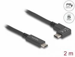 Delock Cablu USB 3.2 Gen2 type C 4K60Hz/60W unghi dreapta/stanga-drept E-Marker T-T 2m, Delock 80038 (80038)