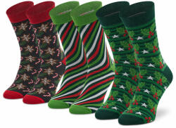 Rainbow Socks 3 pár uniszex hosszú szárú zokni Rainbow Socks Xmas Socks Box Stripes Pak 3 Zöld 36_40 Férfi