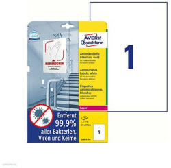 Avery Zweckform Etikett címke antimikrobiális L8001-10 210x297mm fehér 10 ív
