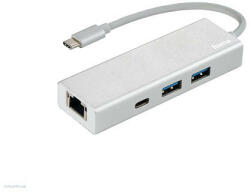 Hama USB Elosztó HUB HAMA FIC USB 3.2 TYPE-C (2 USB, 1 USB TYPE-C) +LAN