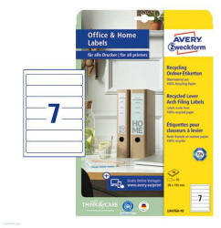 Avery Zweckform Etikett címke környezetbarát LR4760-10 fehér iratrendező címke 38x192mm 10ív Avery