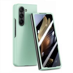 EXTRA PC Husă din plastic cu sticlă pentru afișajul extern Samsung Galaxy Z Fold 5 5G verde deschis