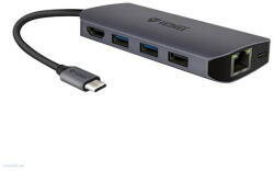 YENKEE USB Elosztó YENKEE YTC 081 USB-C 8 portos Multiport HUB