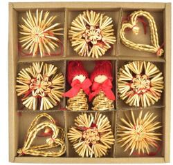 4home Set de ornamente de paie cu păpuși, 30 buc