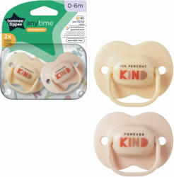 Tommee Tippee Suzeta Anytime Bej, design ortodontic simetric, fara BPA, include cutie de sterilizare, 0-6 luni, 2 buc (TT0418-BEJ)