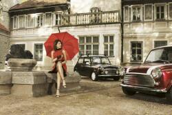  Piros esernyős nő, poszter tapéta 375*250 cm (MS-5-0257)