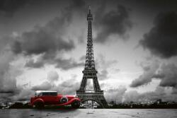  Eiffel-torony piros autóval, poszter tapéta 375*250 cm (MS-5-0027)