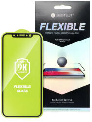 BestSuit Apple iPhone 14 Pro rugalmas üveg képernyővédő fólia - Bestsuit Flexglass 3D Full Cover - fekete - mobilehome