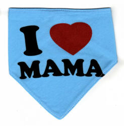 Pamut nyálkendő kék - I Love Mama - babastar