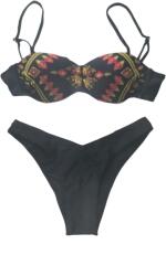  Costum de baie 2 piese negru cu pietre Costum de baie dama