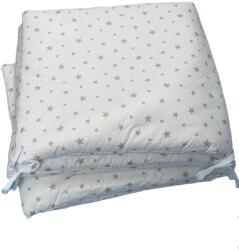 Deseda Set aparatori laterale pufoase h35 pat 120x60 cm stelute bej pe alb