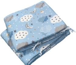 Deseda Set aparatori laterale pufoase h35 pat 120x60 cm nori cu luna albastra