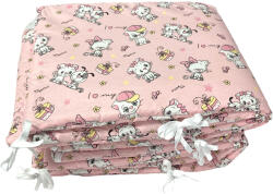 Deseda Set 4 aparatori laterale pufoase h35 pat 140x70 cm deseda pisici pe roz