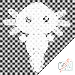  PontPöttyöző - Axolotl 2 Méret: 50x50cm, Keretezés: Kartonlemezen, Szín: Zöld