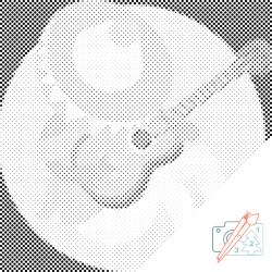  PontPöttyöző - Az alvó mexikói Méret: 30x30cm, Keretezés: Kartonlemezen, Szín: Fekete