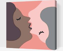  Festés számok szerint - Szerelmes csók Méret: 50x50cm, Keretezés: Kartonlemezen