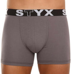 Styx Sötét szürke long férfi boxeralsó Styx sport gumi (U1063) S