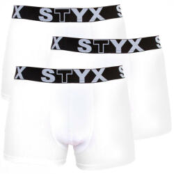 Styx 3PACK Nagyméretű fehér férfi boxeralsó Styx sport gumi (R10616161) 4XL