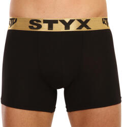 Styx Fekete long férfi boxeralsó Styx / KTV sport gumi - arany gumi (UTZ960) XL