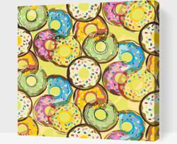Festés számok szerint - Fánkok Méret: 50x50cm, Keretezés: Kartonlemezen