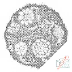  PontPöttyöző - Mandala virágokkal Méret: 50x50cm, Keretezés: Kartonlemezen, Szín: Piros