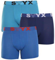 Styx 3PACK Kék long férfi boxeralsó Styx sport gumi (U9676869) S