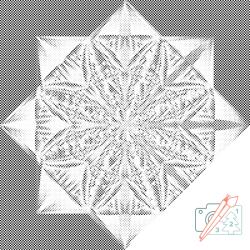 PontPöttyöző - Mandala csillag Méret: 50x50cm, Keretezés: Fatáblával, Szín: Fekete