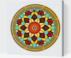 Festés számok szerint - Mandala 11 Méret: 50x50cm, Keretezés: Fatáblával