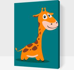 Festés számok szerint - Kis zsiráf Méret: 20x30cm, Keretezés: Kartonlemezen