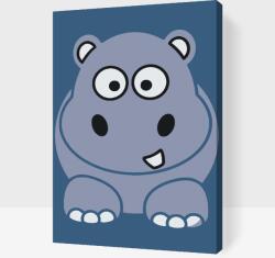  Festés számok szerint - Kis víziló Méret: 20x30cm, Keretezés: Kartonlemezen