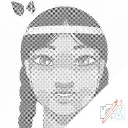  PontPöttyöző - Kis indián Méret: 50x50cm, Keretezés: Kartonlemezen, Szín: Fekete