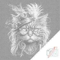  PontPöttyöző - Punk macska Méret: 50x50cm, Keretezés: Kartonlemezen, Szín: Piros