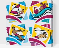  Festés számok szerint - Különböző sportágak 4 Méret: 50x50cm, Keretezés: Kartonlemezen