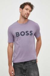 Boss Orange BOSS pamut póló BOSS CASUAL lila, férfi, nyomott mintás - lila S - answear - 15 990 Ft