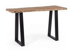 Bizzotto Consola metal negru blat lemn maro Artur 130x45x76 cm (0745645)