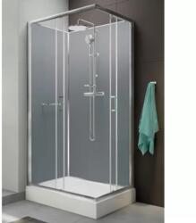  Négyoldalról zárt szögletes zuhanykabinok kpl-KCKN/ CLIIa-80x120 /króm keret és ezüst hátfallal
