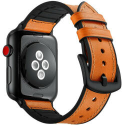 iUni Curea iUni compatibila cu Apple Watch Ultra/SE/8/7/6/5/4/3/2/1, 38mm, Leather Strap, Brown (516511)